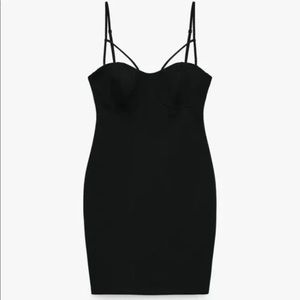 Fitted mini dress black Zara